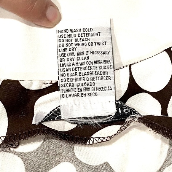 Madison Leigh Petite Sleeveless Brown w/ White Polka Dot Midi Dress Size 16 - Picture 6 of 9